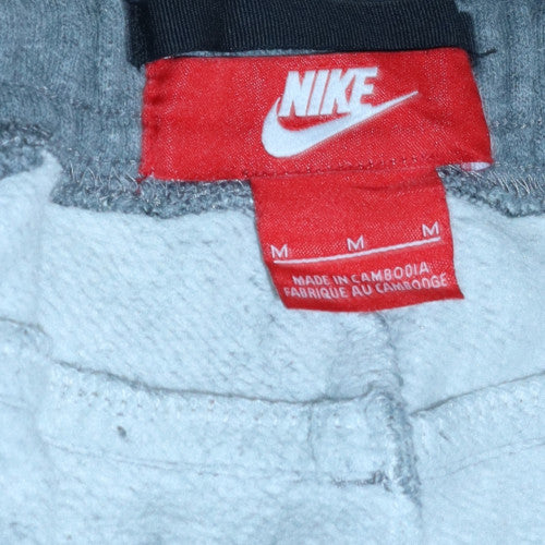 Nike Men's Grey Jogger Fleece Trousers M Regular Fit Drawstring