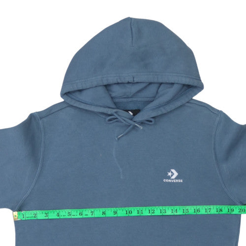 Converse Unisex Blue Pullover Hoodie XS Cotton Blend Fleece