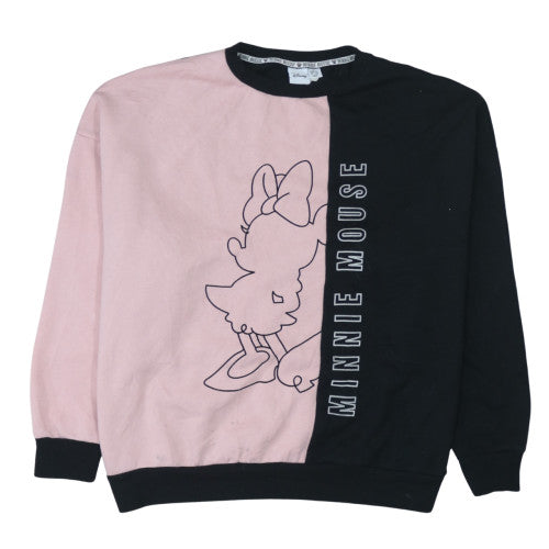 Disney Minnie Mouse Women's Pink & Black Colourblock Sweatshirt XL