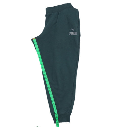 Puma Men’s Green Jogger Trousers L Regular Fit Fleece Activewear