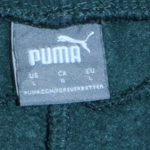 Puma Men’s Green Jogger Trousers L Regular Fit Fleece Activewear