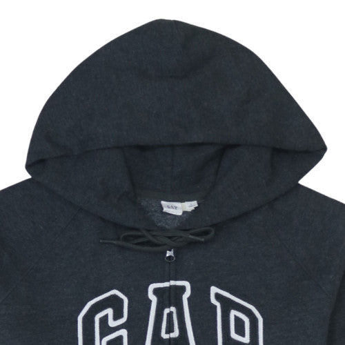 GAP Women's Black Full Zip Hoodie L Cotton Blend Casual