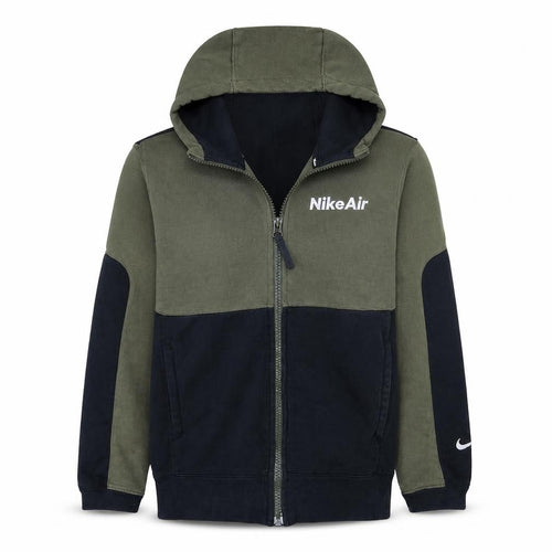 Nike Air Men's Green Full Zip Hoodie XS Logo Fleece Sweatshirt