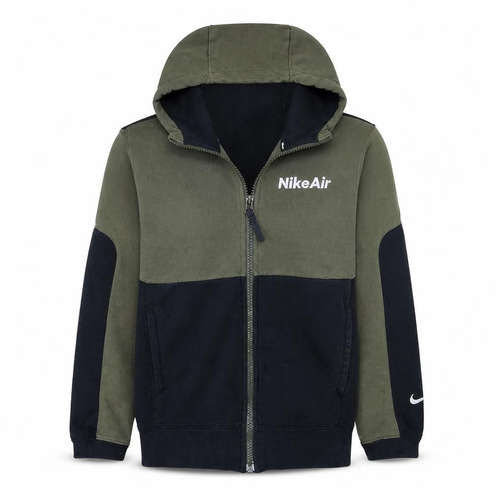 Nike Air Men's Green Full Zip Hoodie XS Logo Fleece Sweatshirt