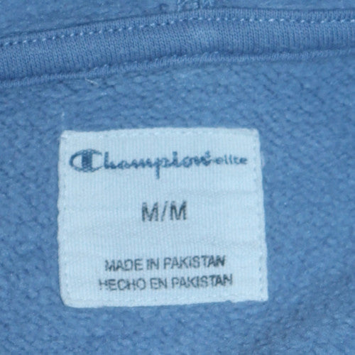 Champion Men Blue Pullover Hoodie M Regular Fleece Sportswear