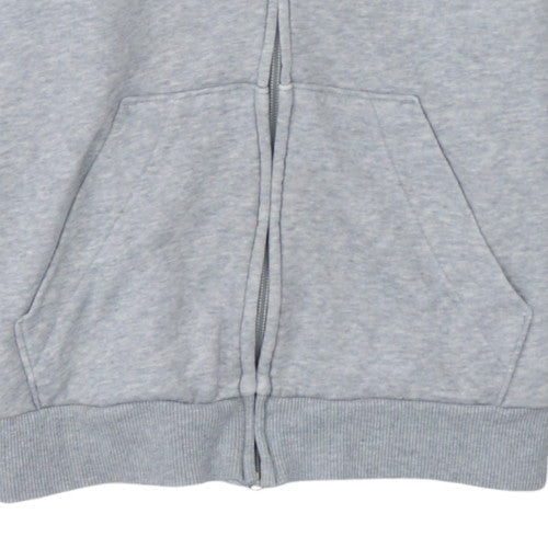 Adidas Womens Grey Full Zip Hoodie Small S 8-10 Cotton Blend Sportswear