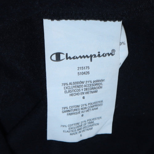 Champion Men's Black Logo Crew Neck Pullover Sweatshirt Size L