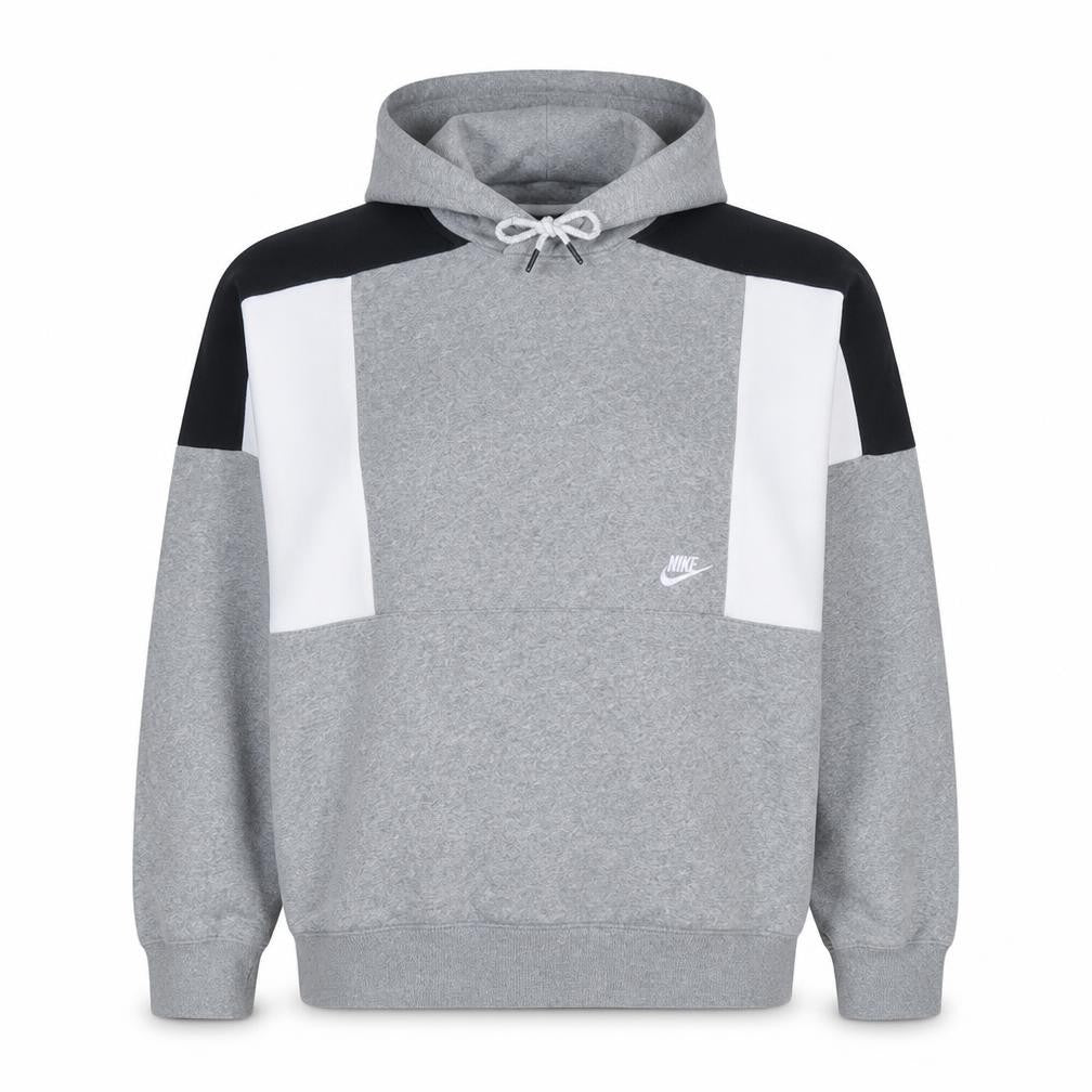 Front view of Nike women’s grey colourblock pullover hoodie xl