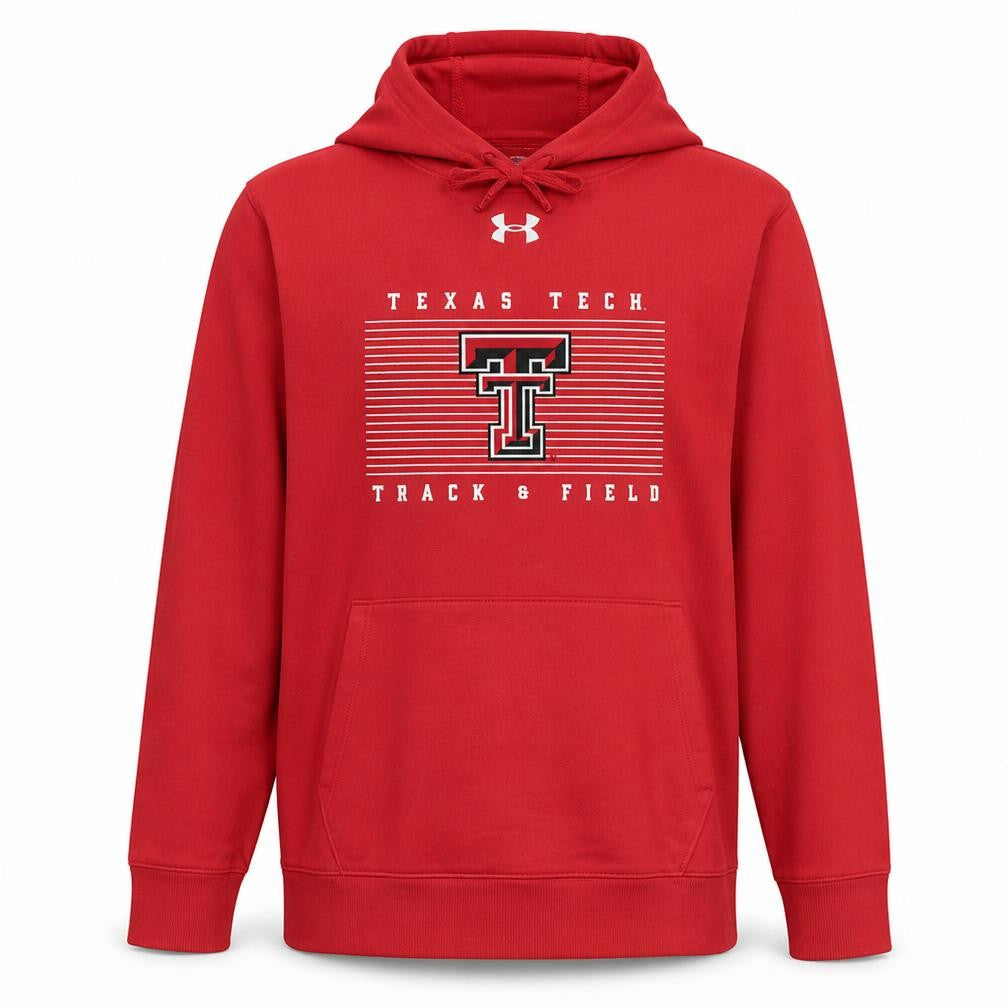 Front view of Under Armour Men’s Red Texas Tech Pullover Hoodie, size M