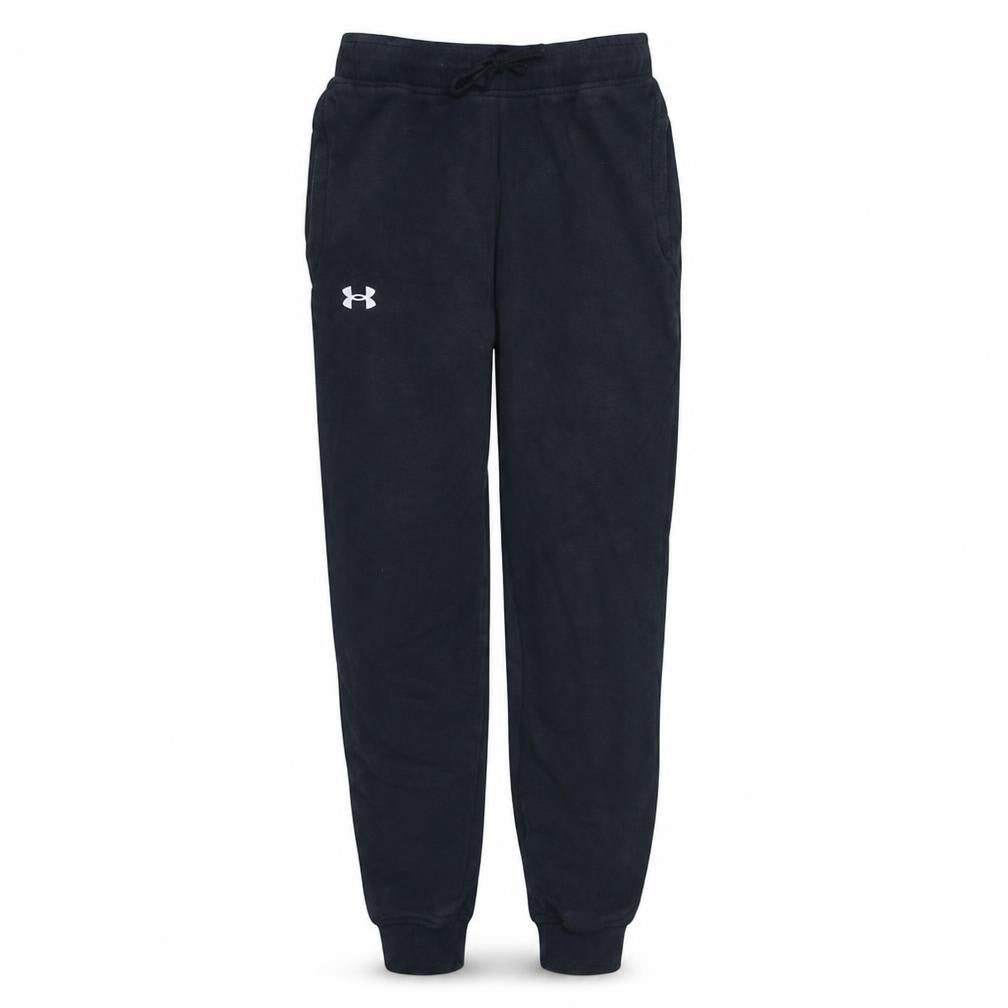 Front view of Under Armour Men's Black Small Loose Fit Jogger Sweatpants