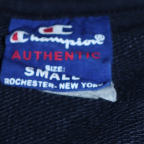 Champion Men's Navy Blue Small Pullover Hoodie with Logo Print