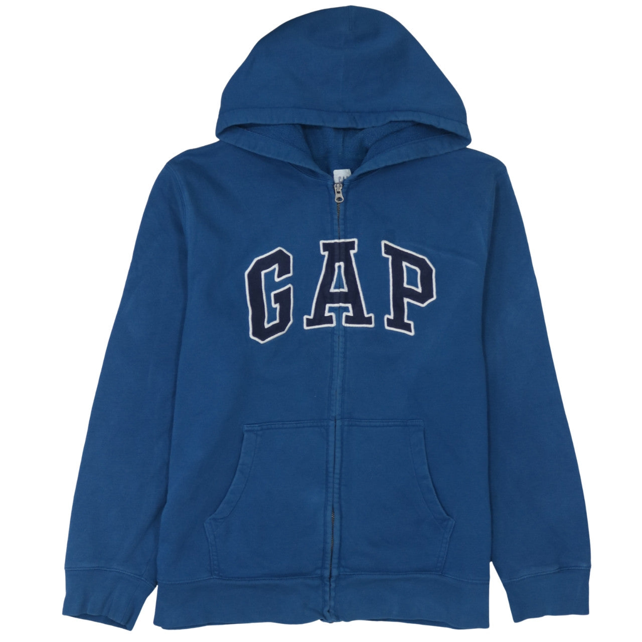GAP Men's Blue Full Zip Hoodie XL Logo Fleece Sweatshirt