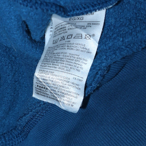 GAP Men's Blue Full Zip Hoodie XL Logo Fleece Sweatshirt