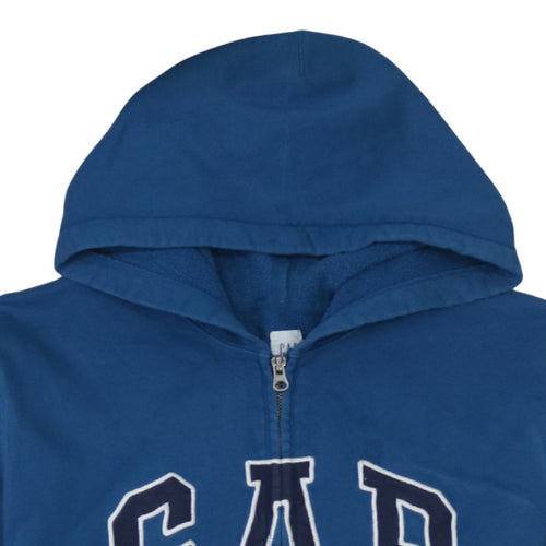 GAP Men's Blue Full Zip Hoodie XL Logo Fleece Sweatshirt