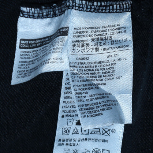 Levi's Men's Black Pullover Hoodie XS Logo Fleece Casual Sweatshirt