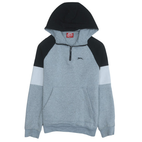 Slazenger Mens Grey 1/2 Zip Hooded Sweatshirt S