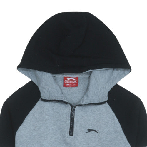 Slazenger Mens Grey 1/2 Zip Hooded Sweatshirt S