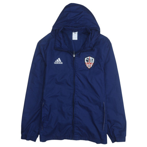Adidas Men's Blue Hooded Windbreaker Jacket Size M