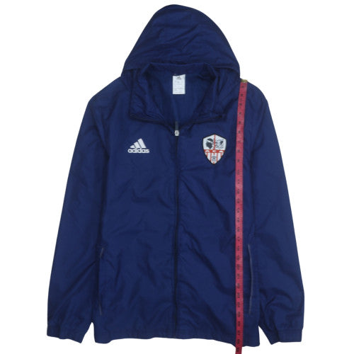 Adidas Men's Blue Hooded Windbreaker Jacket Size M