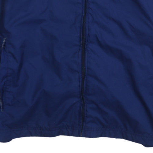 Adidas Men's Blue Hooded Windbreaker Jacket Size M