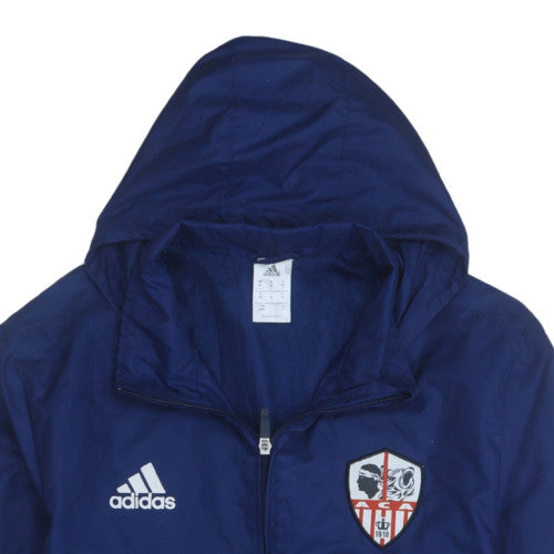 Adidas Men's Blue Hooded Windbreaker Jacket Size M