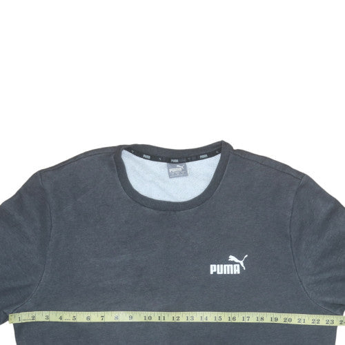 Puma Mens Black XL Pullover Crew Neck Fleece Sweatshirt