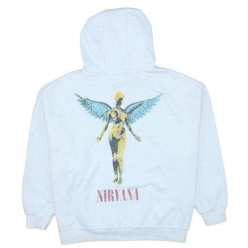 Primark Nirvana White Graphic Print Pullover Hoodie Women L