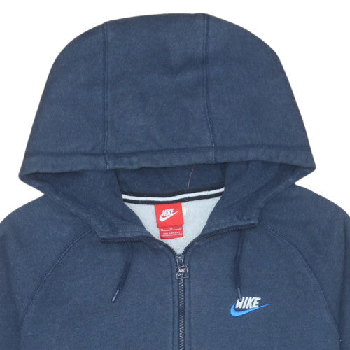 Nike Men's Blue Full Zip Fleece Hoodie in Size M