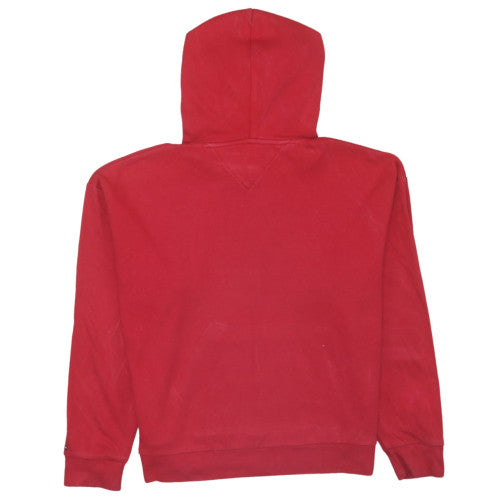 Tommy Hilfiger Women's Red Pullover Hoodie XS Cotton Logo Sweatshirt