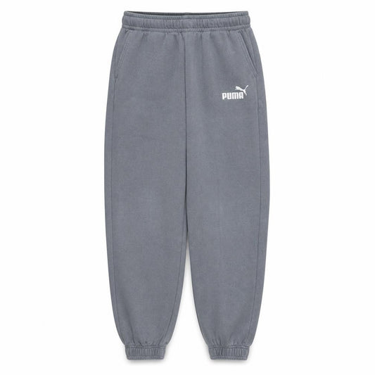 Front view of Puma Men's Grey Fleece Sweatpants L Regular Fit Elastic Waist Joggers