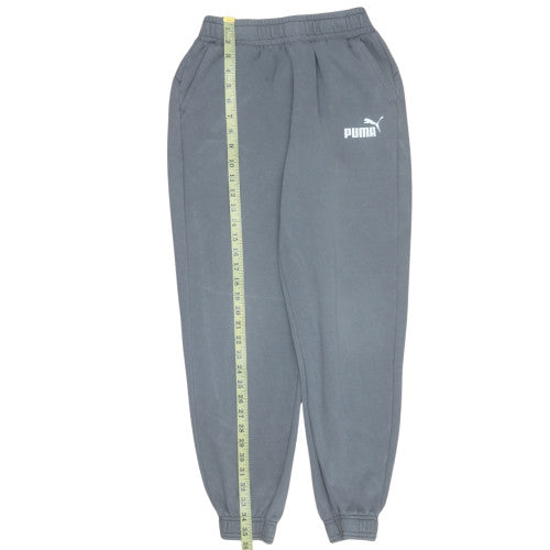 Puma Men's Grey Fleece Sweatpants L Regular Fit Elastic Waist Joggers