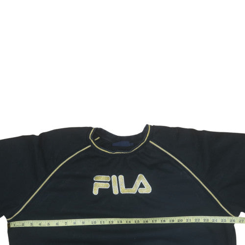 Fila Womens Black 3XL Pullover Sweatshirt with Logo Trim