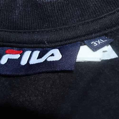 Fila Womens Black 3XL Pullover Sweatshirt with Logo Trim