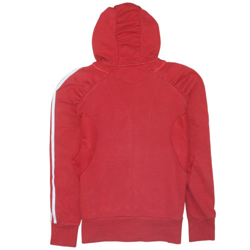 Adidas Women Red Full Zip Hoodie UK14 Hooded Sweatshirt Casual