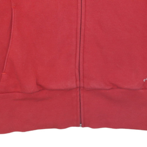 Adidas Women Red Full Zip Hoodie UK14 Hooded Sweatshirt Casual