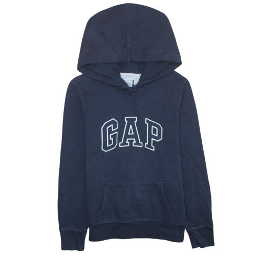 GAP Men's Blue Pullover Hoodie L Fleece Logo Sweatshirt