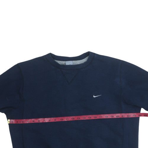 Nike Men Blue Crew Neck Fleece Sweatshirt M Regular Fit