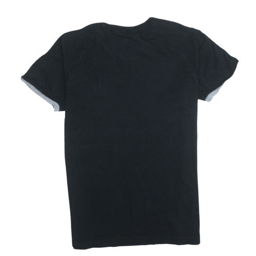 Adidas Men's Black Crew Neck Short Sleeve 3-Stripes T-Shirt Size L