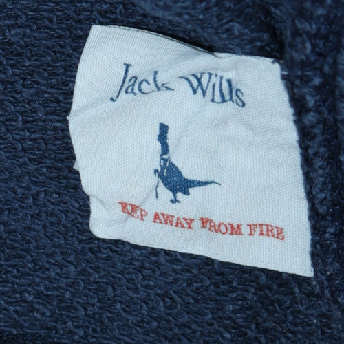 Jack Wills Womens Blue Pullover Hoodie UK 12 Cotton Blend Casual