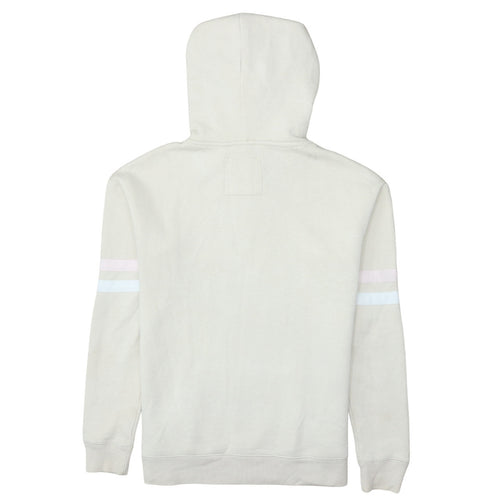 Hollister Women Beige Pullover Hoodie Small Cotton Blend Los Angeles Logo
