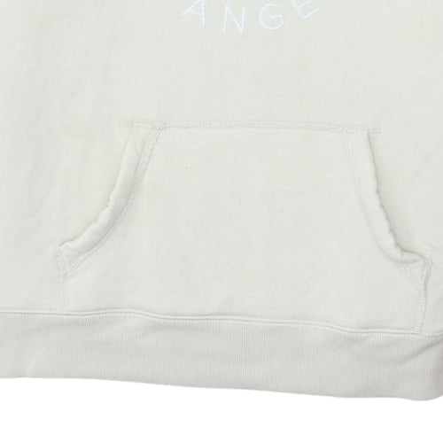 Hollister Women Beige Pullover Hoodie Small Cotton Blend Los Angeles Logo
