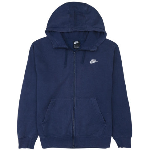 Nike Men's Blue Full Zip Hoodie Size L Fleece Sweatshirt
