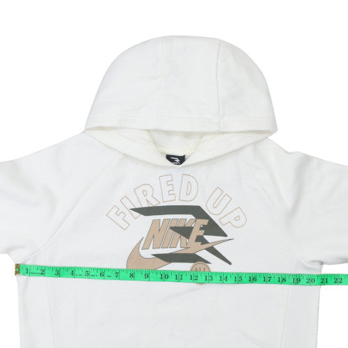 Nike 3Brand Teens White Pullover Hoodie XL 'Fired Up' Graphic