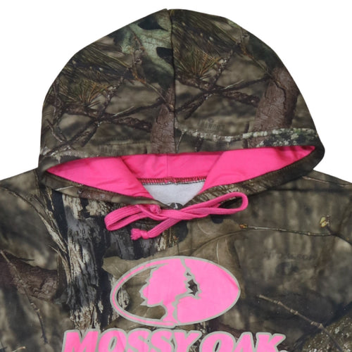 Mossy Oak Womens Camouflage Pullover Hoodie XL Green Pink Outdoor
