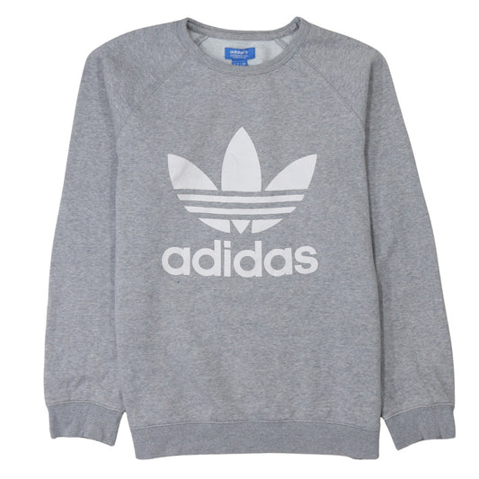 Adidas Men's Grey Pullover Logo Sweatshirt Size M