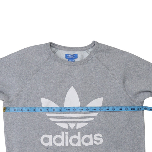 Adidas Men's Grey Pullover Logo Sweatshirt Size M