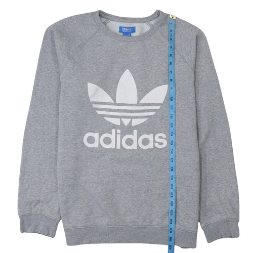 Adidas Men's Grey Pullover Logo Sweatshirt Size M