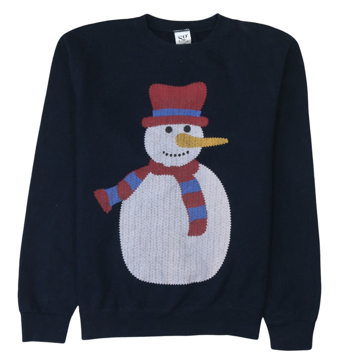 SG Men's Blue Snowman Christmas Sweatshirt Pullover Size M