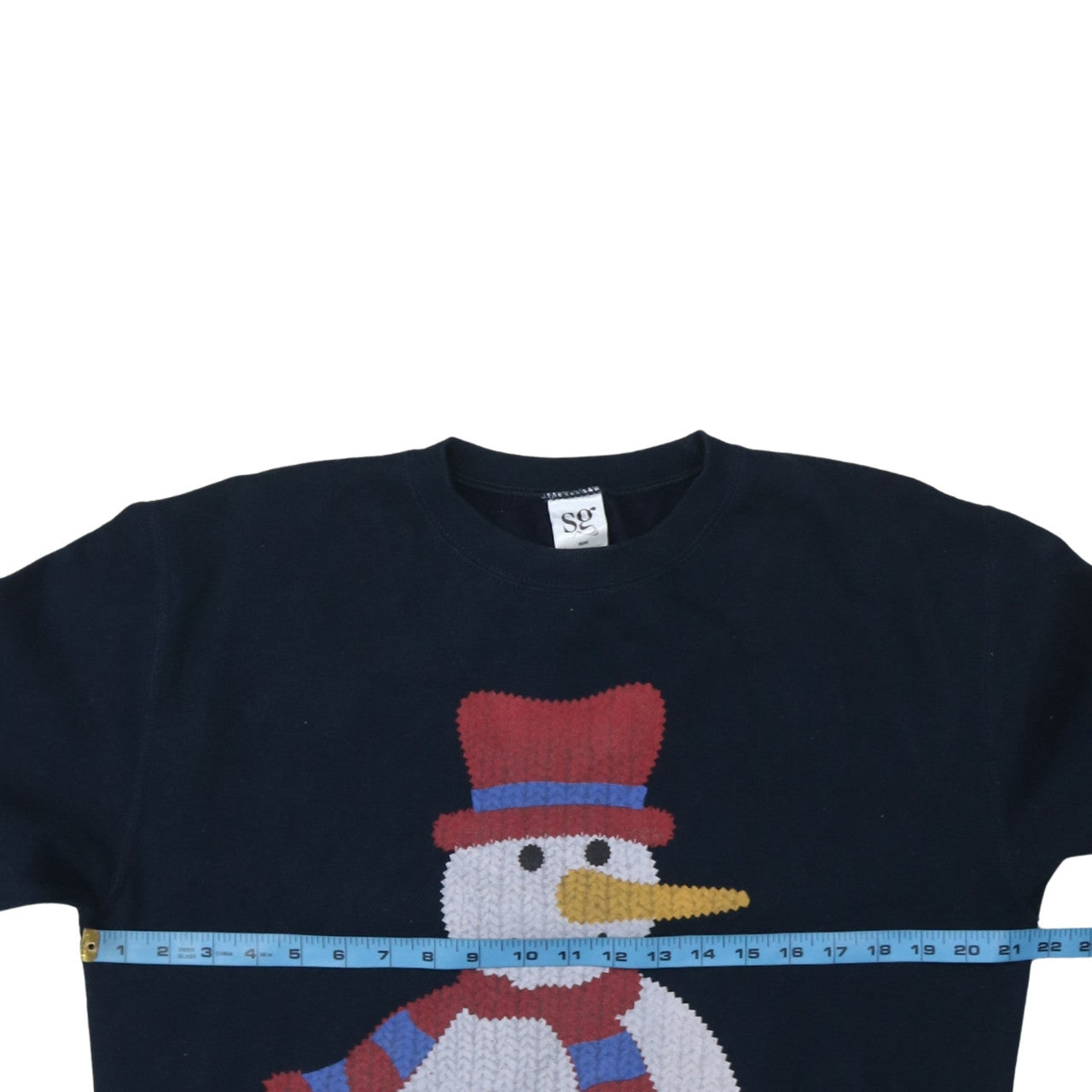 SG Men's Blue Snowman Christmas Sweatshirt Pullover Size M