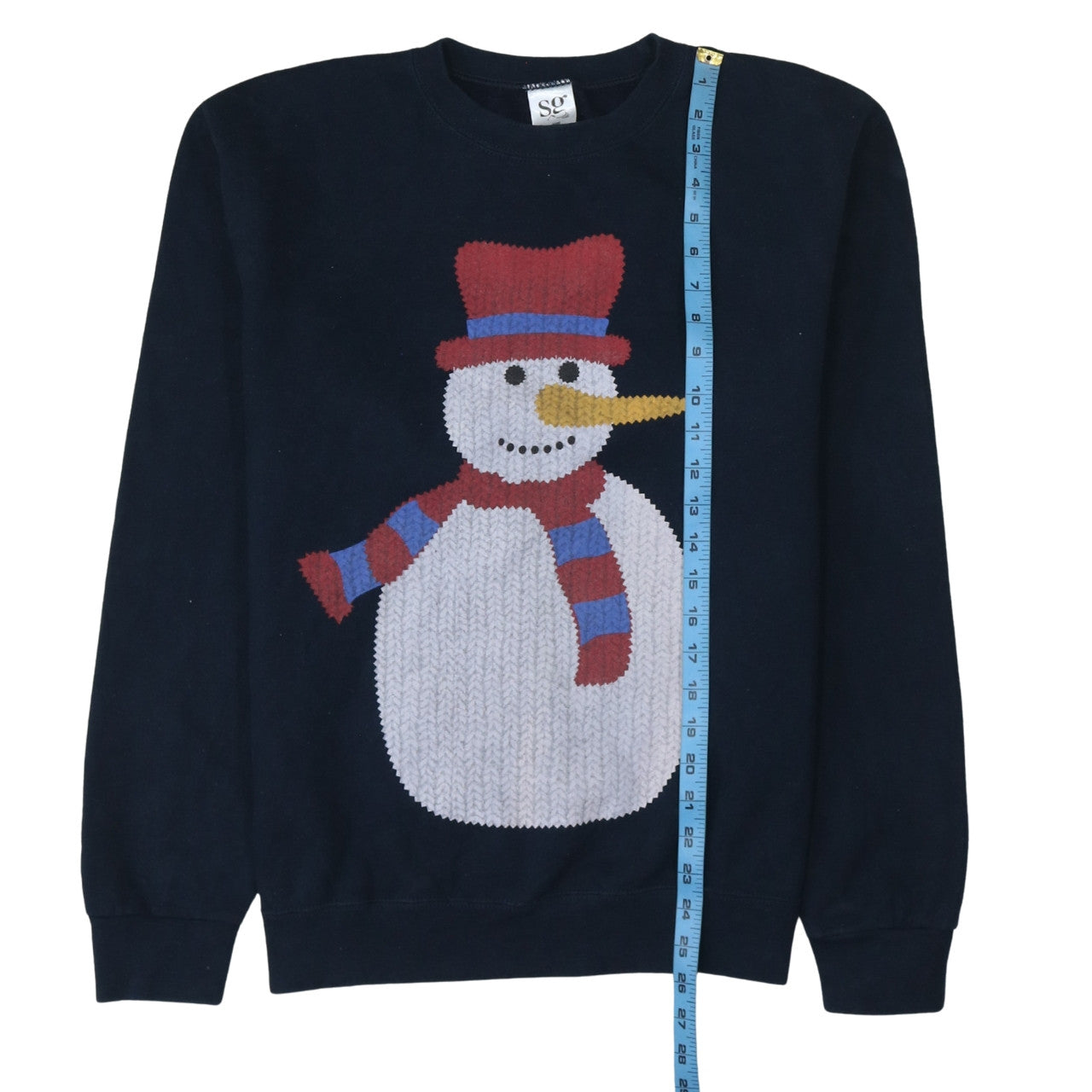 SG Men's Blue Snowman Christmas Sweatshirt Pullover Size M